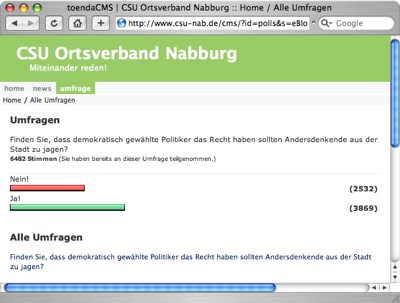 Umfrage vom CSU Ortsverband Nabburg